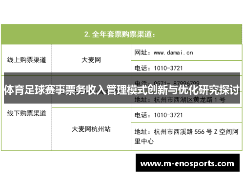 体育足球赛事票务收入管理模式创新与优化研究探讨